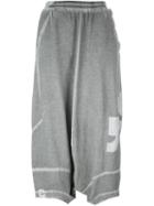 Rundholz Drop-crotch Cropped Trousers, Women's, Size: M, Grey, Cotton