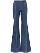 Chloé Contrast-stitch Split-hem Flare Jeans - Blue