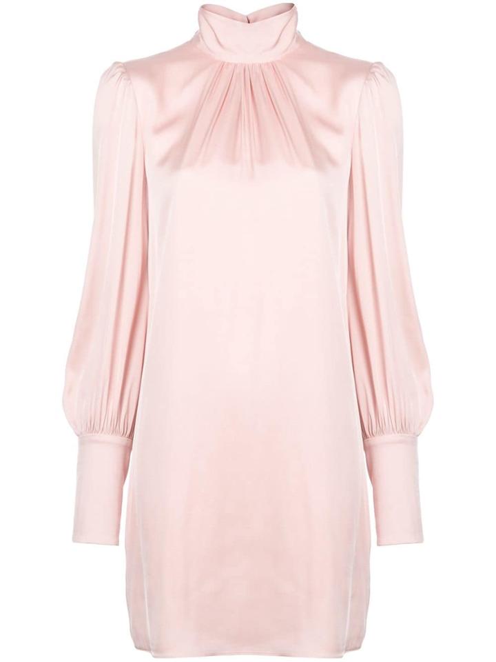 Milly Long-sleeve Flared Dress - Pink