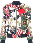 Tommy Jeans Flag Print Bomber Jacket - Multicolour