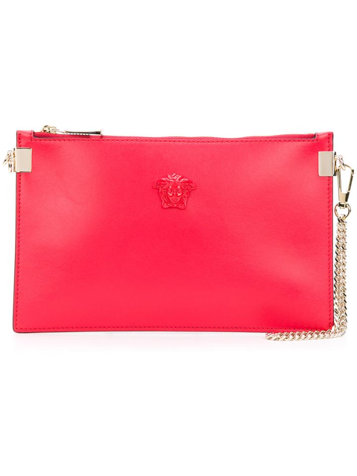 Versace Medusa Wrist Clutch - Red