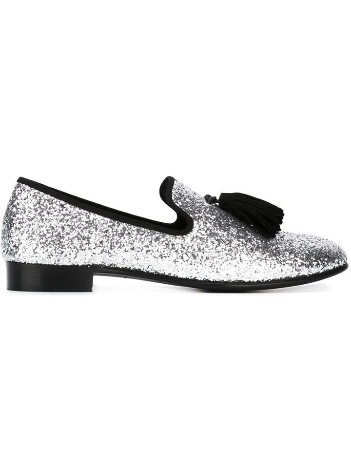 Giuseppe Zanotti Design Tassel Detail Glitter Slippers