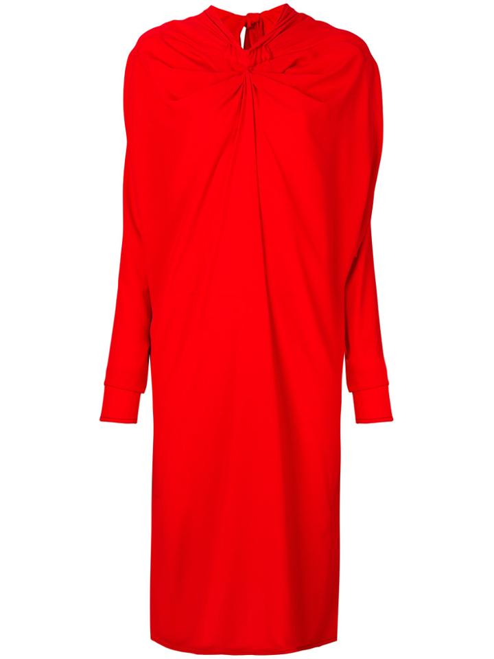 Marni Draped Knot Midi Dress - Red