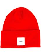 Oamc Logo Patch Beanie, Red, Cotton