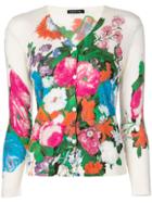 Samantha Sung Charlotte Floral Print Cardigan - White