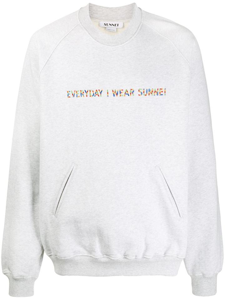 Sunnei Everydady I Wear Sunnei Print Sweatshirt - Grey