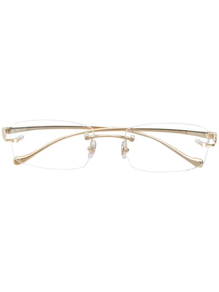 Cartier Rectangle Frame Glasses - Gold