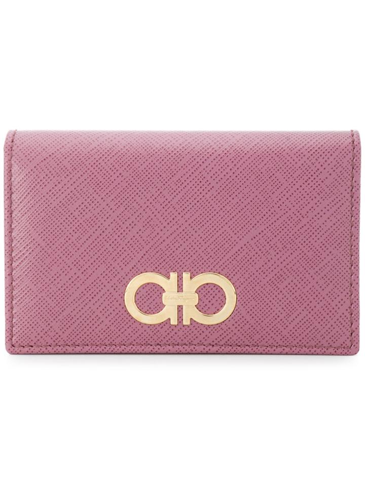 Salvatore Ferragamo Double Gancio Wallet - Pink & Purple