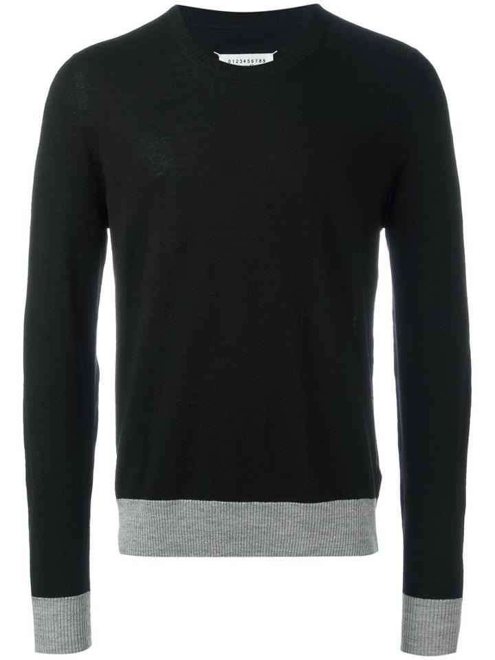 Maison Margiela Elbow Patch Sweater, Men's, Size: Xl, Black, Linen/flax/wool/calf Leather
