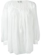 Forte Forte Sheer Blouse, Women's, Size: Ii, White, Cotton/silk