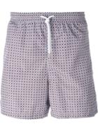 Kiton Geometric Print Swim Shorts, Men's, Size: 54, Red, Polyester