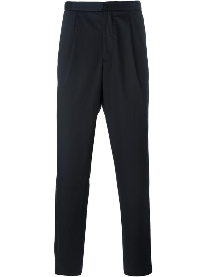 Emporio Armani Straight Leg Trousers, Men's, Size: 50, Blue, Cotton