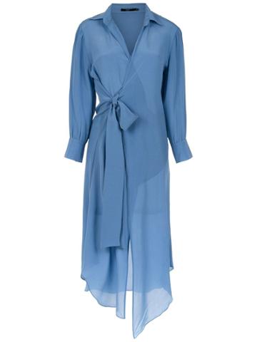 Magrella Wrap Style Shirt Dress Dress - Blue