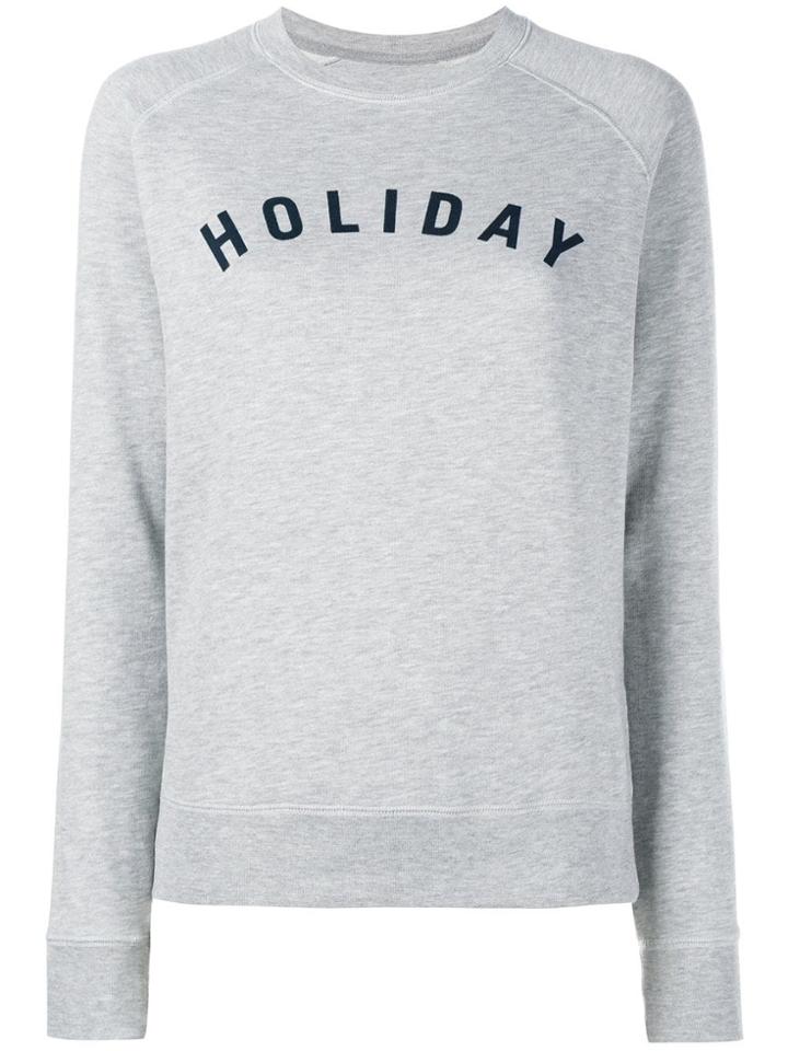 Holiday Logo Cotton Sweatshirt - Grey