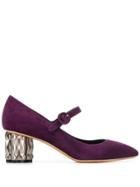 Salvatore Ferragamo Mary Jane Shoes - Purple
