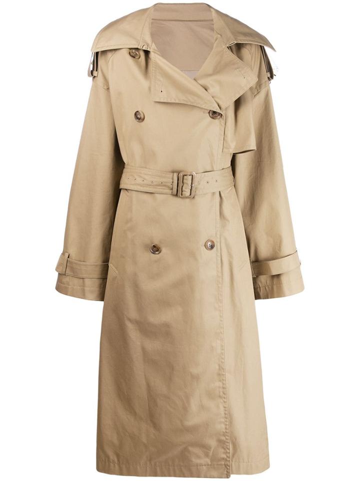 Juun.j Belted Trench Coat - Neutrals