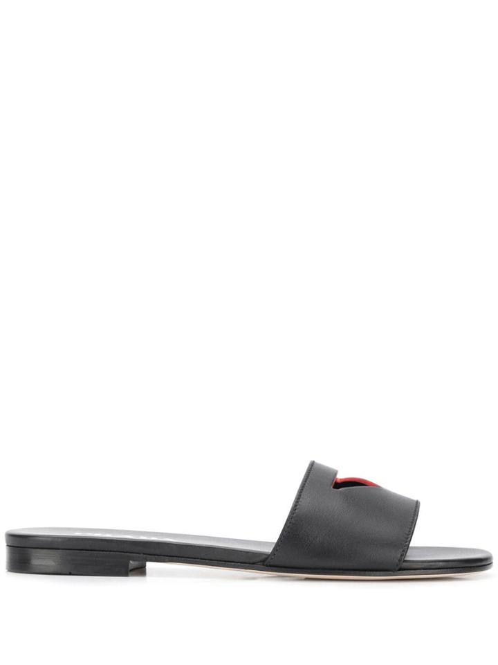 Prada Logo Cut-out Sandals - Black