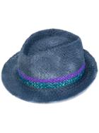 Le Chapeau Striped Panel Hat - Blu/v.2