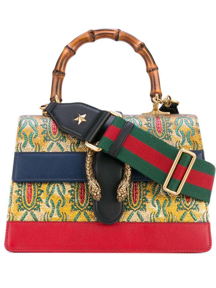 Gucci - Dionysus Embellished Bag - Women - Cotton/leather/metal (grey) - One Size, Cotton/leather/metal