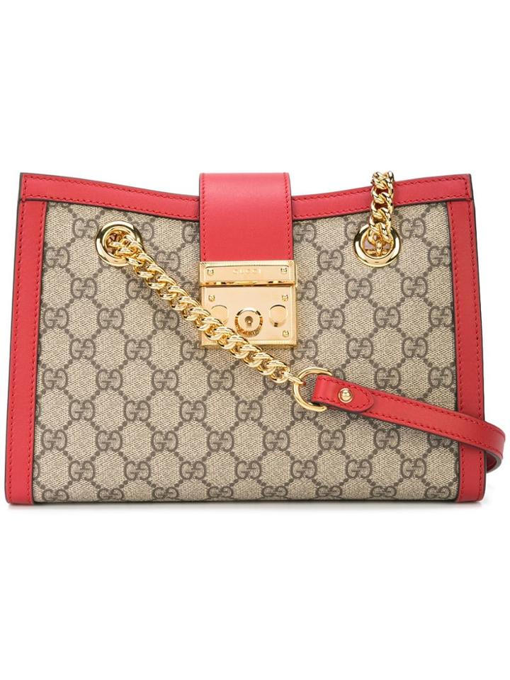 Gucci Padlock Gg Supreme Canvas Shoulder Bag - Brown