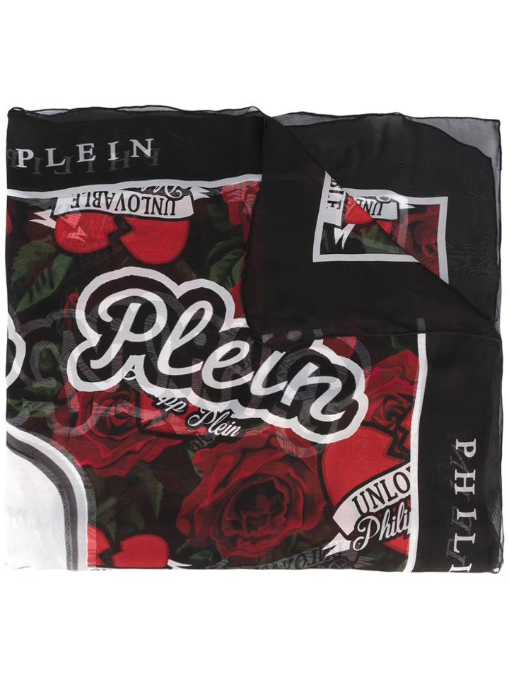 Philipp Plein Printed Scarf - Black