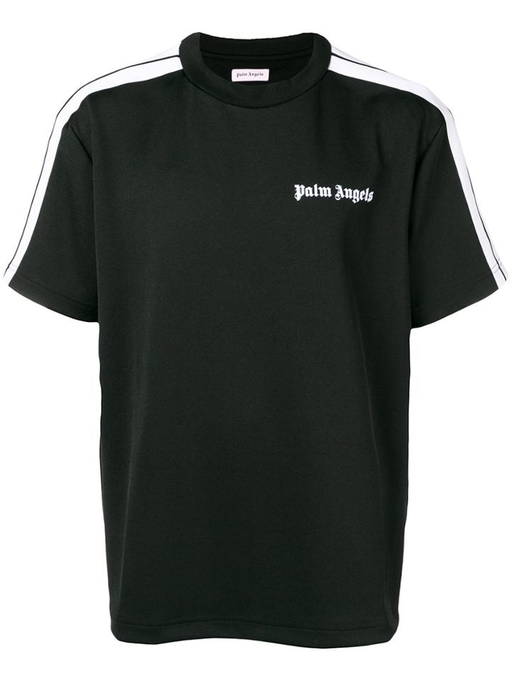 Palm Angels Striped Sleeves T-shirt - Black