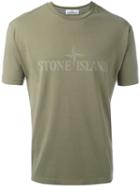 Stone Island Logo Print T-shirt, Men's, Size: Xl, Green, Cotton