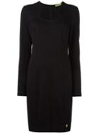 Versace Jeans Longsleeved Fitted Dress, Women's, Size: 40, Black, Cotton/nylon -12/polyester/spandex/elastane