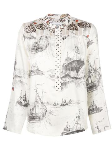 La Prestic Ouiston Mandarin Collar Shirt - White