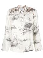 La Prestic Ouiston Mandarin Collar Shirt - White