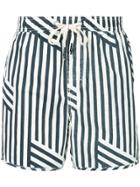 The Upside Drawstring Striped Swim Shorts - White