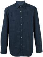 Canali Slim-fit Patterned Shirt, Men's, Size: Xl, Blue, Cotton