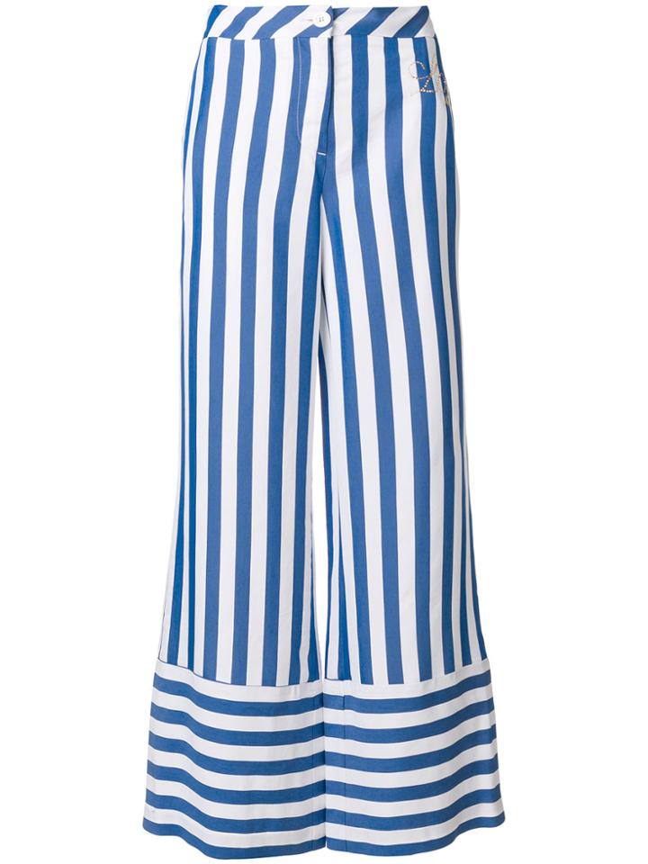 Love Moschino Striped Palazzo Pants - Blue