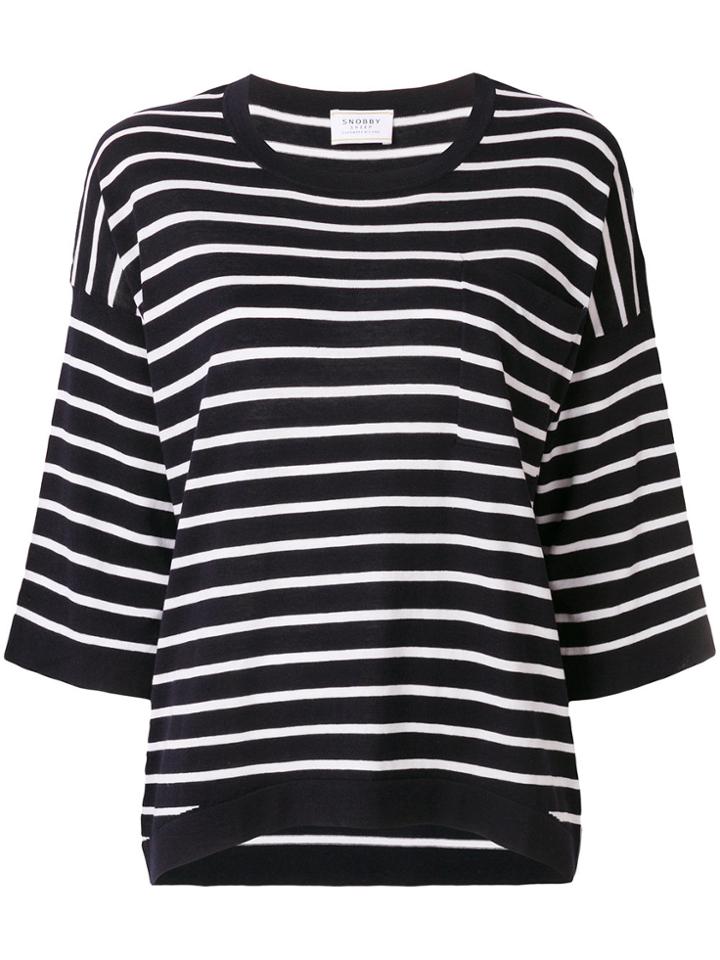 Snobby Sheep Striped Oversized Sweater - Blue