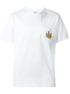 Palm Angels Embroidered Cannabis Leaf T-shirt, Men's, Size: Xl, White, Cotton