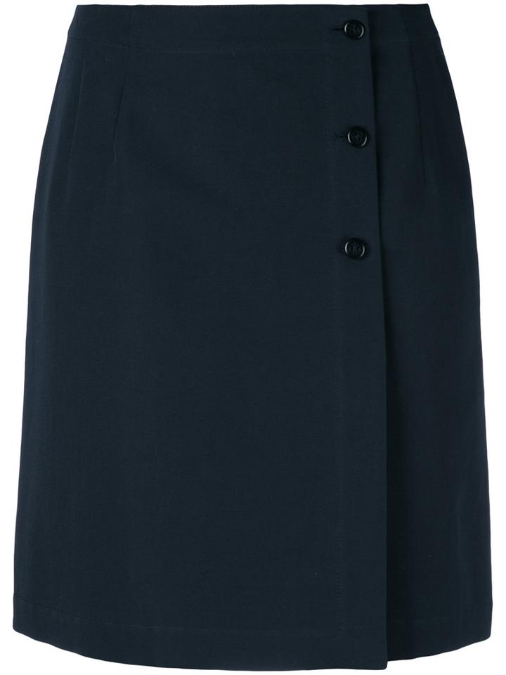 A.p.c. 'lana' Button Detail Skirt, Women's, Size: 40, Blue, Cotton/polyimide