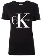 Calvin Klein Jeans Shortsleeved Logo T-shirt, Women's, Size: Medium, Black, Cotton