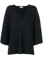 John Smedley Flared V-neck Sweater - Black