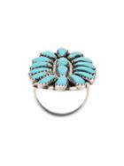 Jessie Western Turquoise Stone Ring - Silver