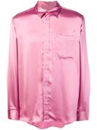 Msgm Button Down Shirt - Pink & Purple