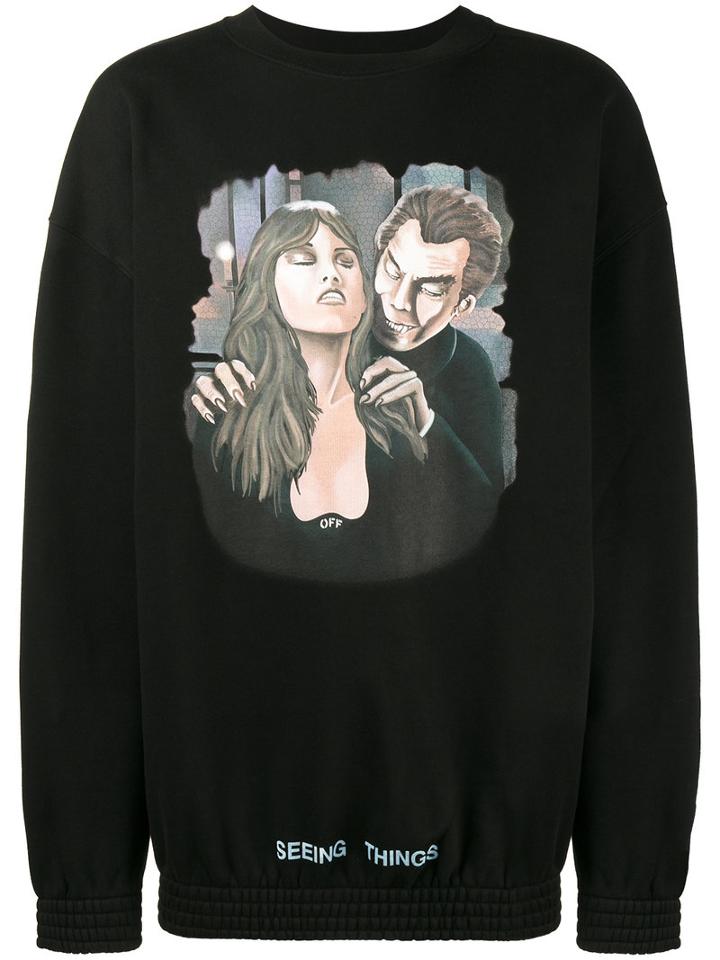Off-white - Vampire Printed Sweatshirt - Men - Cotton - M, Black, Cotton