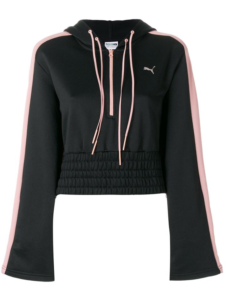 Puma Zipped Neck Hoodie - Black