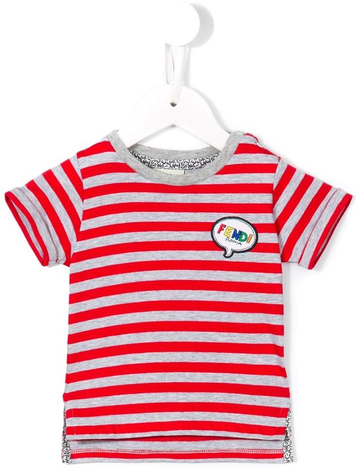 Fendi Kids - Striped T-shirt - Kids - Cotton - 9 Mth, Infant Boy's, Grey