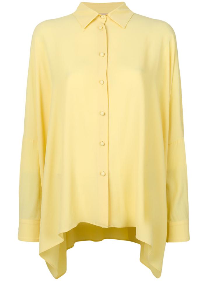 Erika Cavallini Oversized Curved Hem Shirt - Yellow & Orange