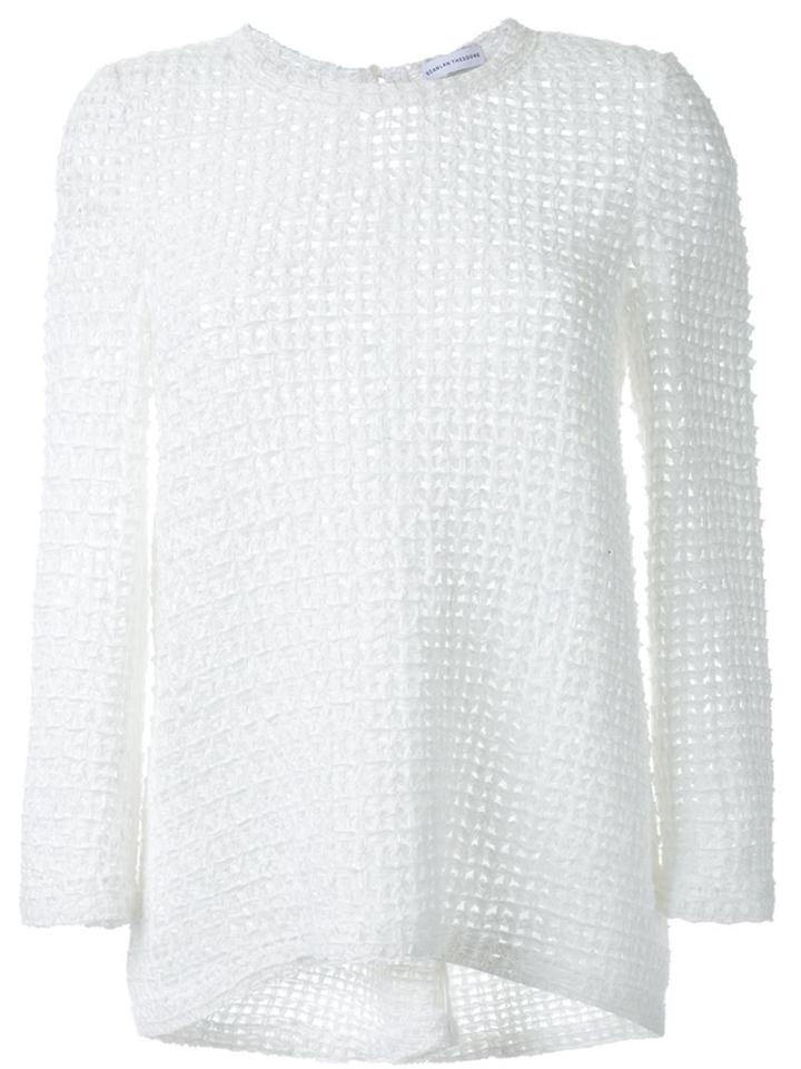 Scanlan Theodore Ribbon Weave Top, Women's, Size: 10, White, Cotton