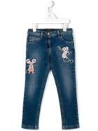 Dolce & Gabbana Kids Mouse Patch Jeans, Toddler Boy's, Size: 4 Yrs, Blue