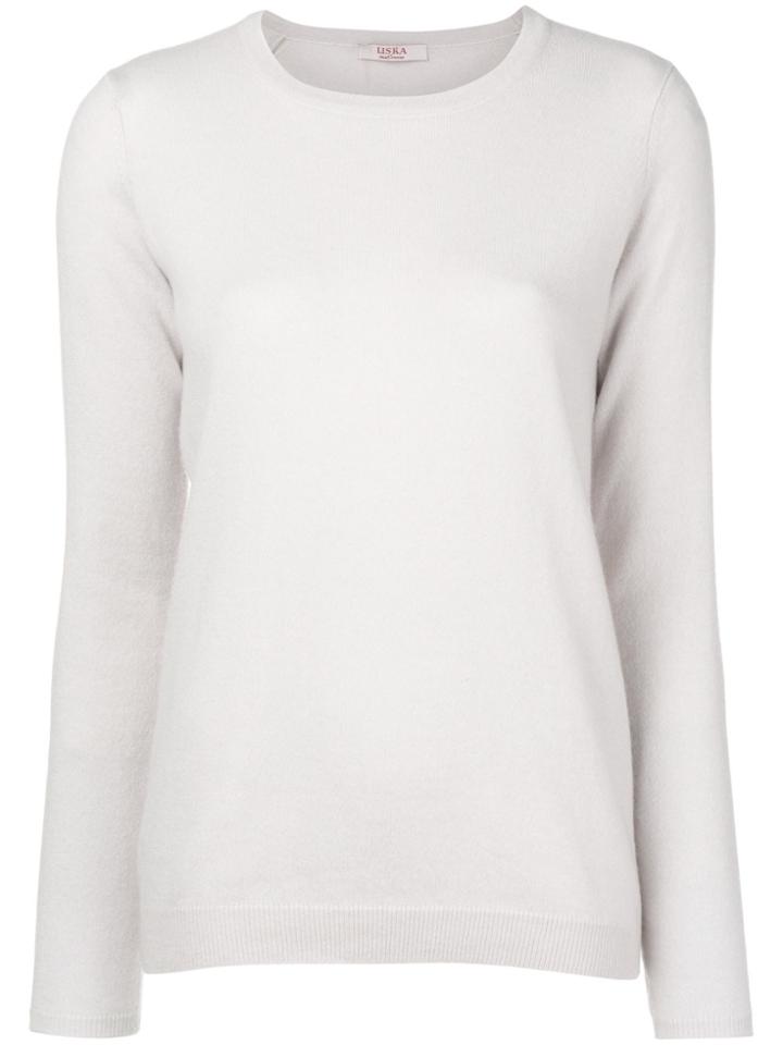 Liska Cashmere Elbow Patch Sweater - Grey