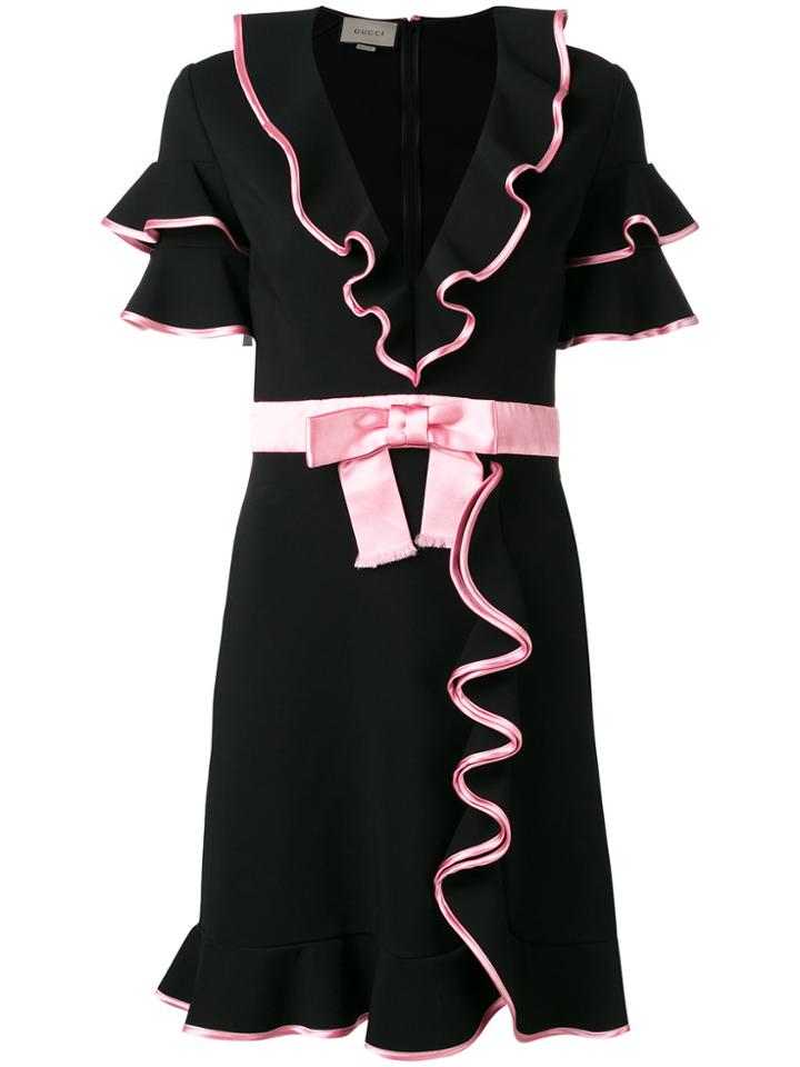 Gucci Ruffle Bow Dress - Black