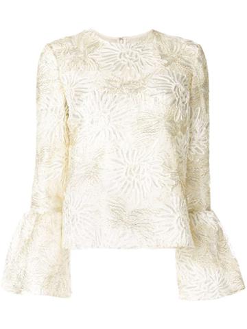 Huishan Zhang Silvie Floral Embroidery Blouse - White