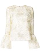 Huishan Zhang Silvie Floral Embroidery Blouse - White